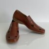 Cognac Men's Perforated Leather Loafer - Image 4