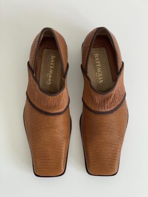 Cognac Elastic Leather Loafer