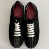 Marc Jacobs Black Suede Sneaker with White Stripes