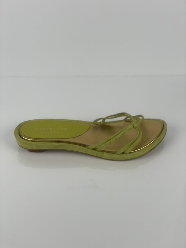 Lime Green Suede Knot Sandal - Image 2