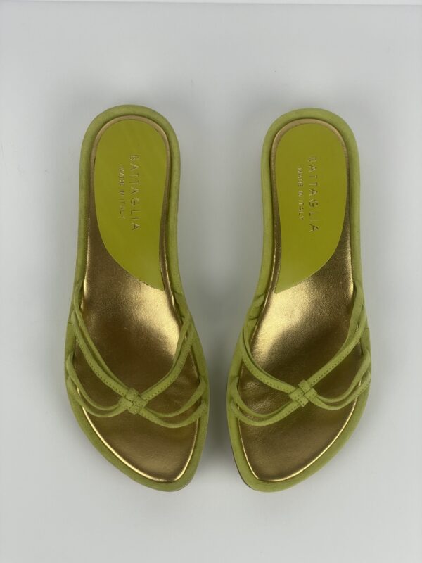 Lime Green Suede Knot Sandal - Image 3